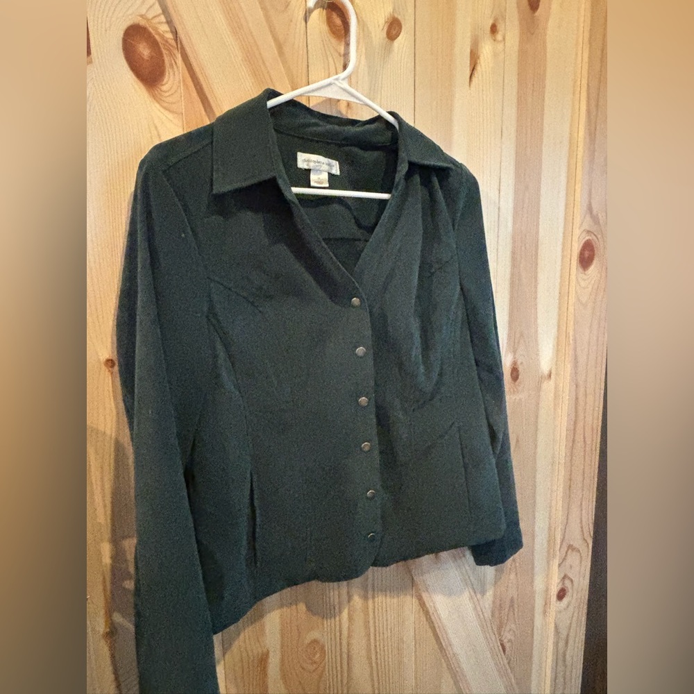 Dark green Christopher banks blazer top